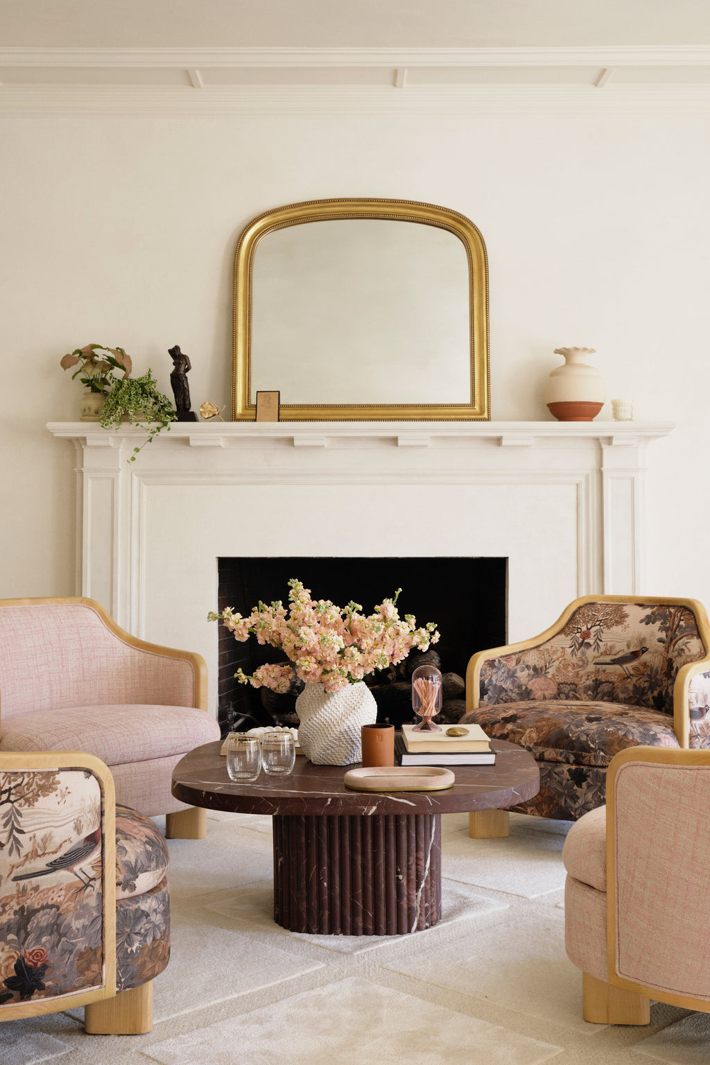 Edda Beaded Arched Mantel Mirror, 45 in in Bronze, product view 1