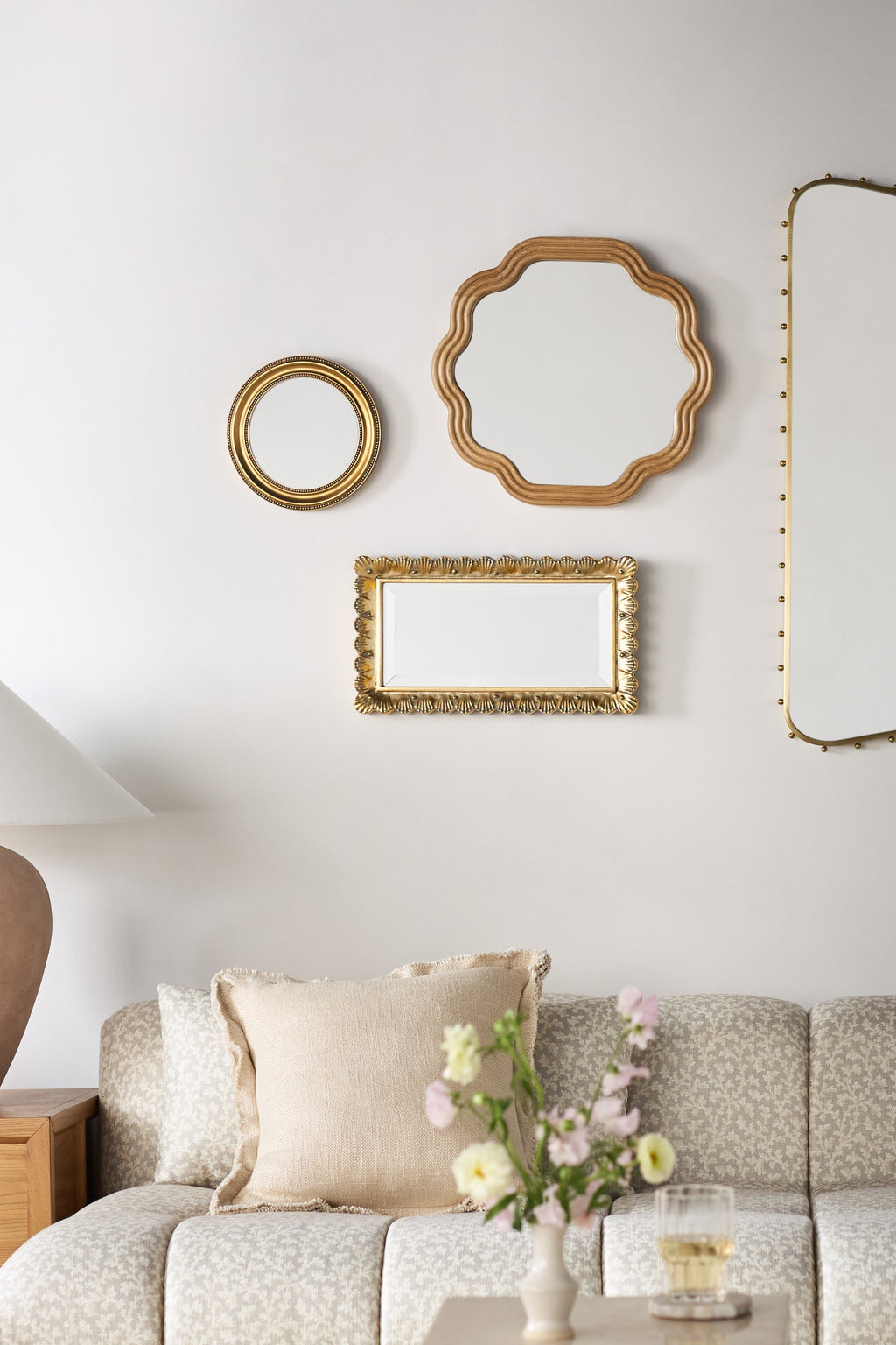 Edda Beaded Round Gallery Wall Mirror, 10 in in Bronze, product view 4
