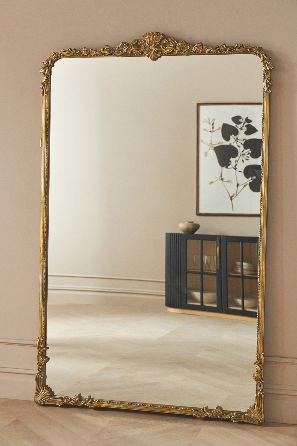 Katla Ornate Gold Floor Mirror, 6 ft, product view 2