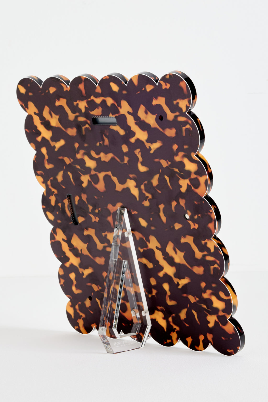 Brosa Scalloped Acrylic Rectangular Wall or Tabletop Mirror in Tortoise, product view 6