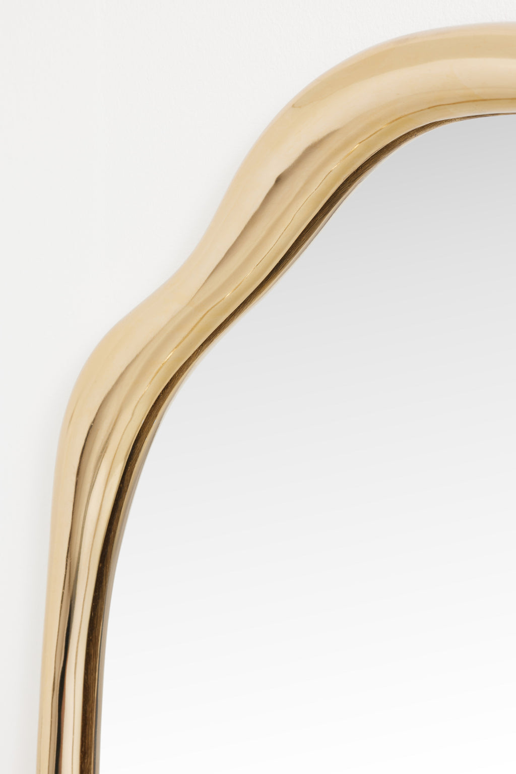 Silfra Wavy Organic Wall Mirror, Brass Finish, product view 3