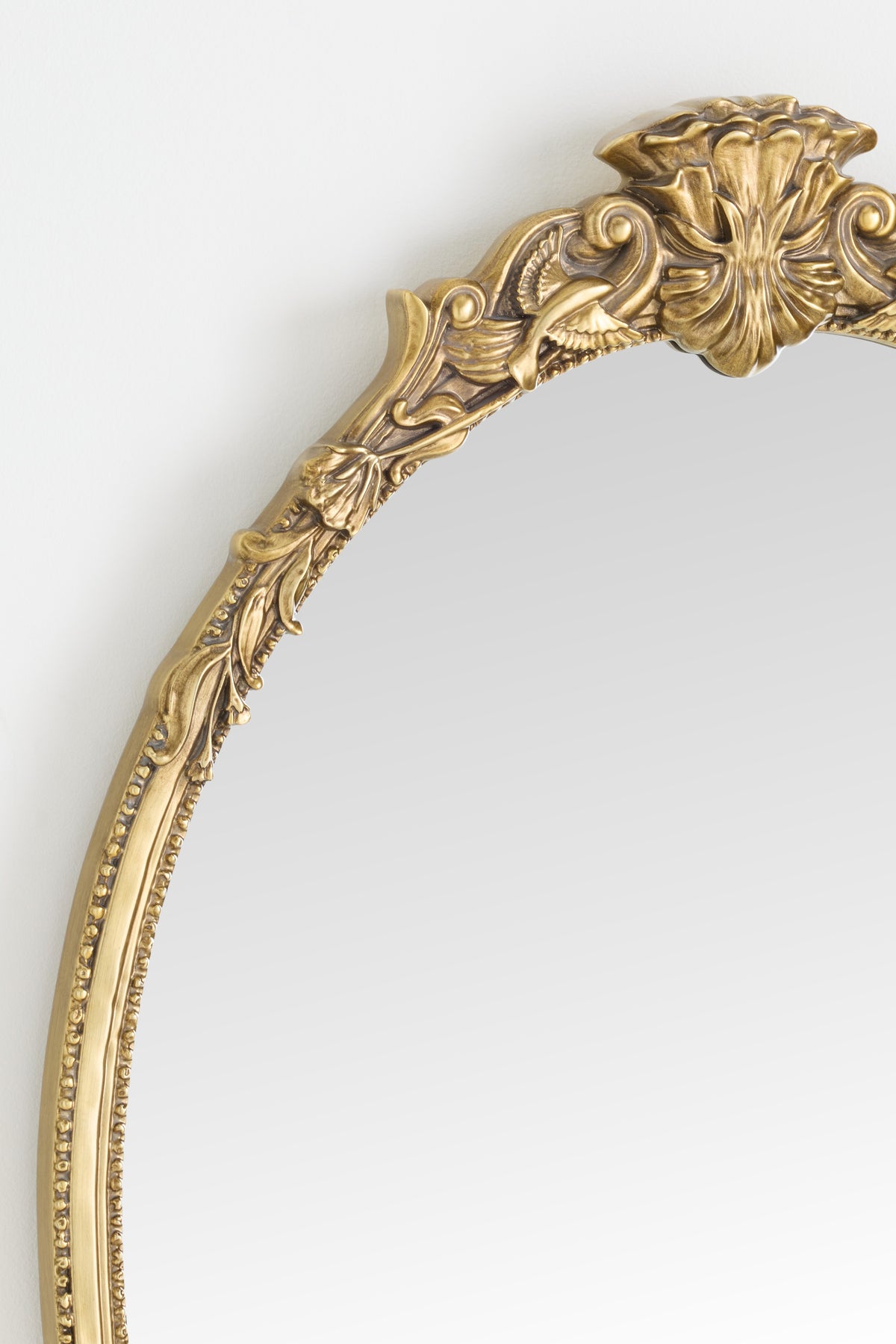 Katla Ornate Gold Oval Wall Mirror, 37 in in Brass, product view 2