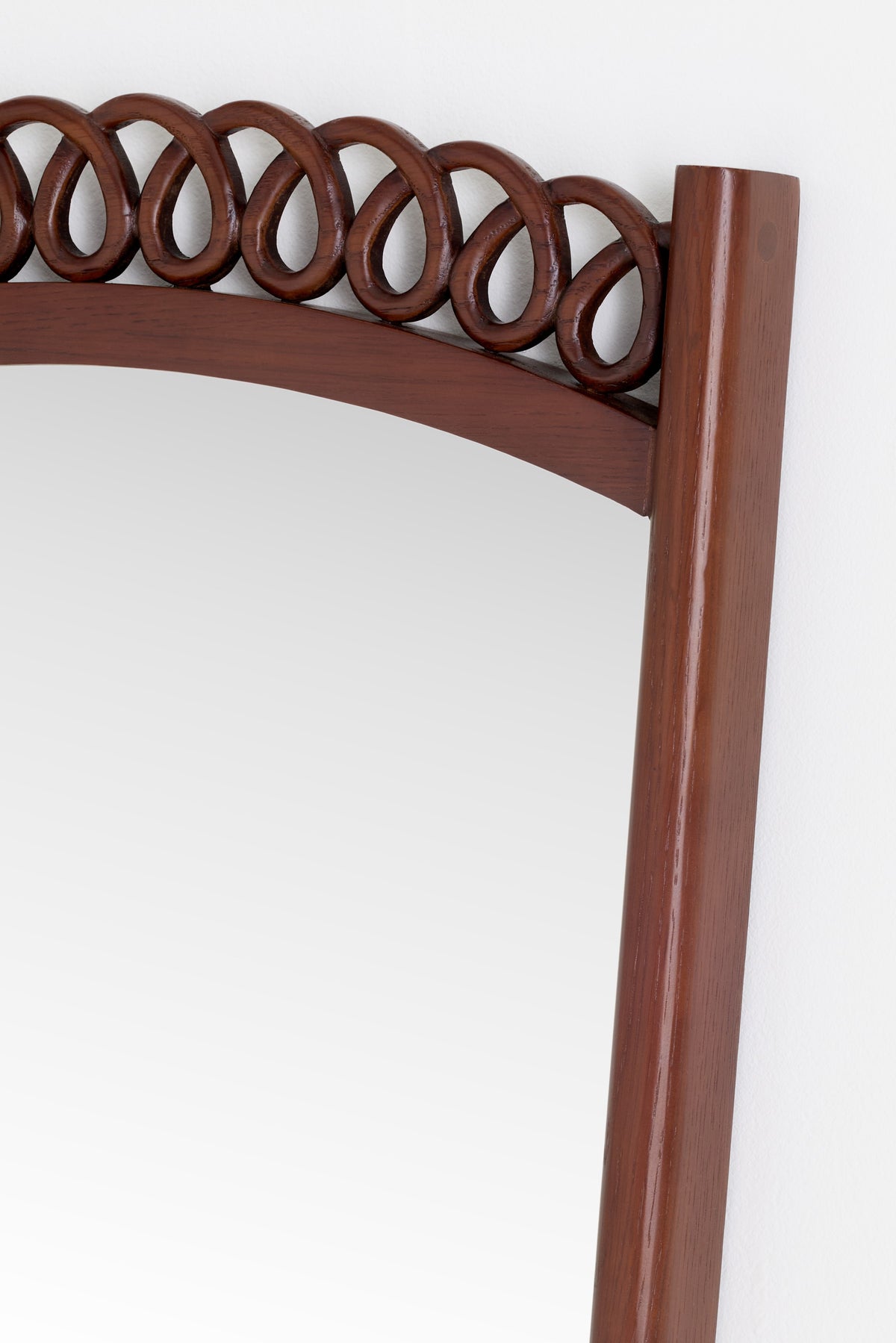 Runa Looped Ash Wood Tapered Wall Mirror in Brown, product view 3