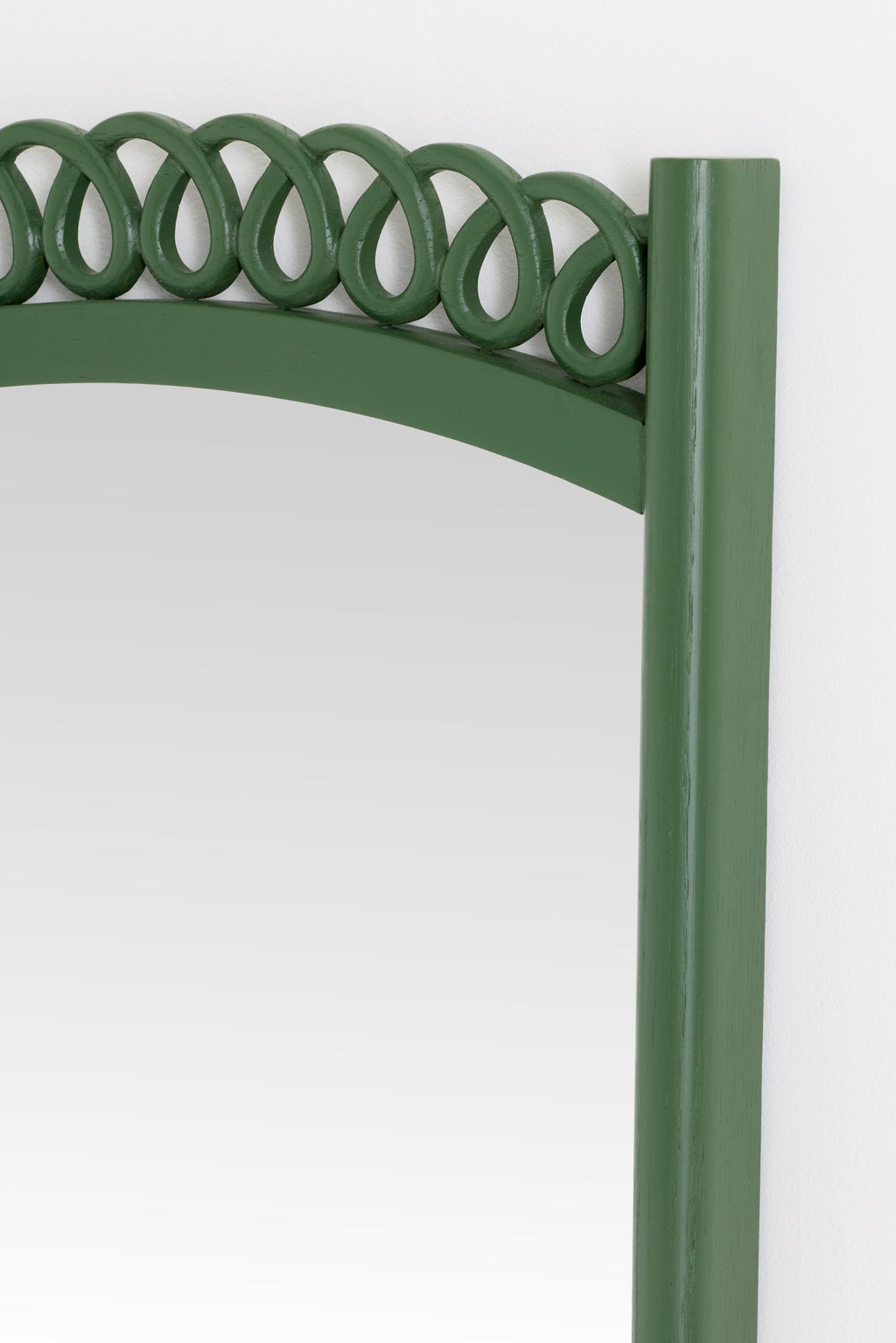 Runa Looped Ash Wood Tapered Wall Mirror in Green, product view 5