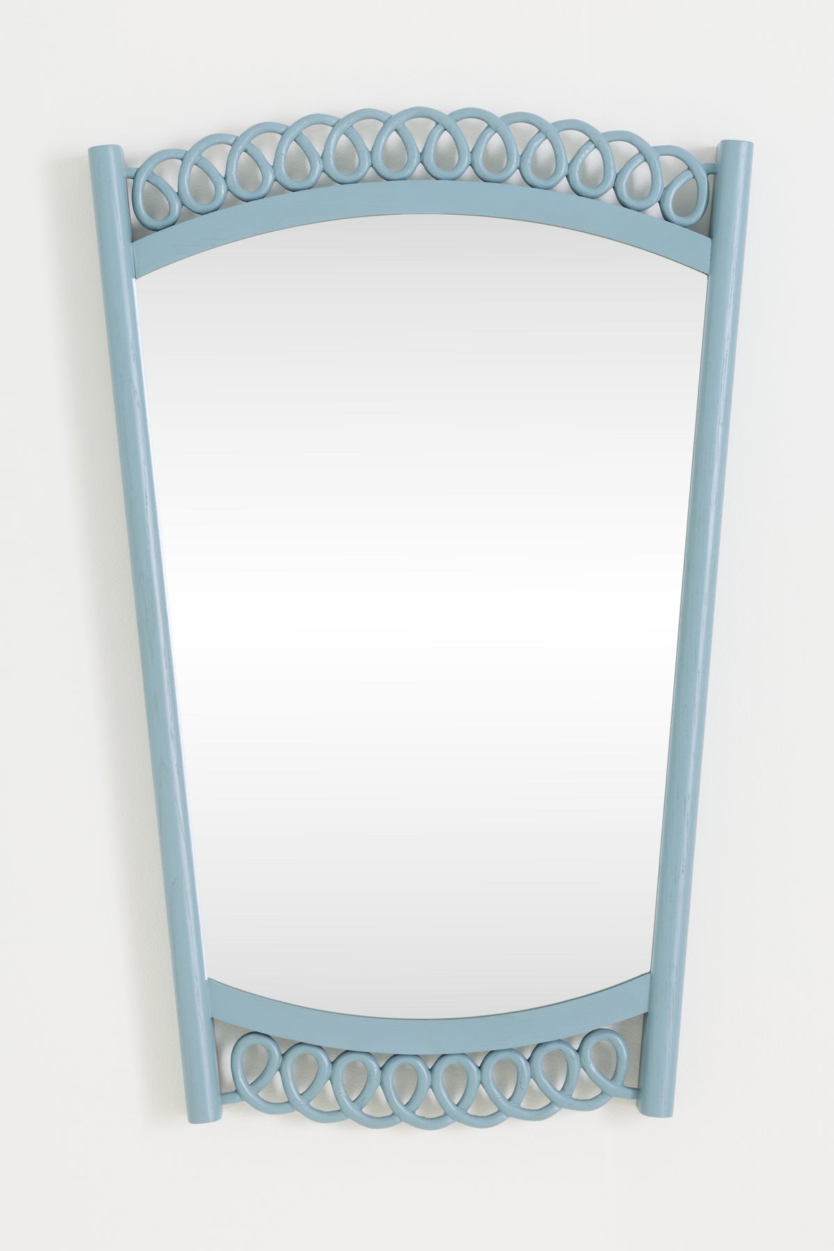 Runa Looped Ash Wood Tapered Wall Mirror in Blue, product view 7