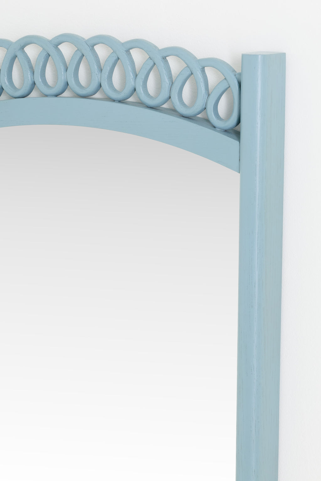 Runa Looped Ash Wood Tapered Wall Mirror in Blue, product view 8