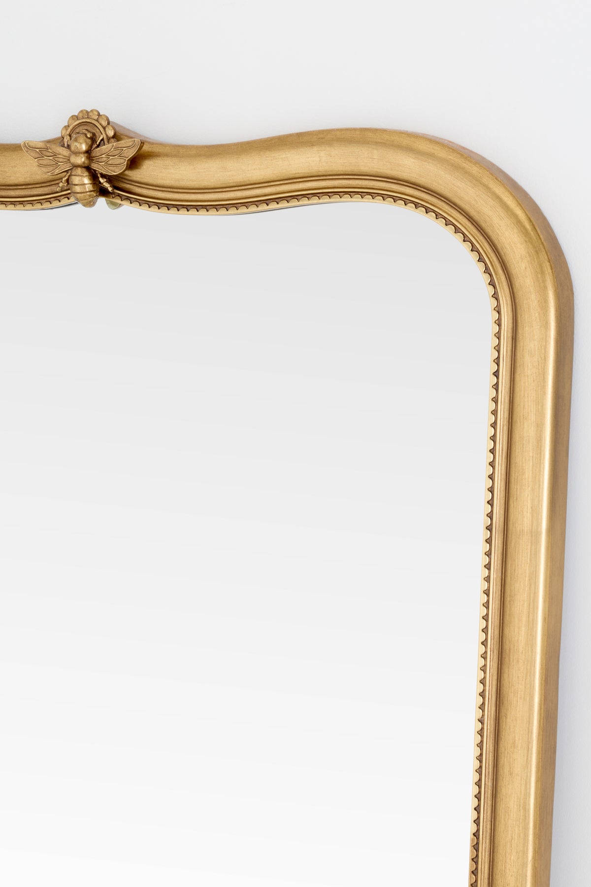 Sumar Bee Crest Arched Gold Floor Mirror in Brass, product view 3