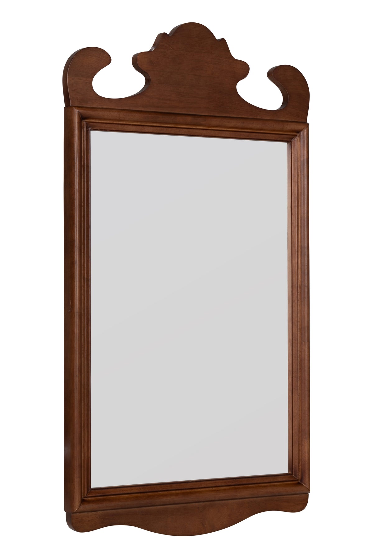 Snorri Chippendale-Style Wood Wall Mirror, Walnut Finish, product view 1