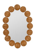 Kula Woven Rattan Sphere Oval Wall Mirror in 025 Honey, product view 1