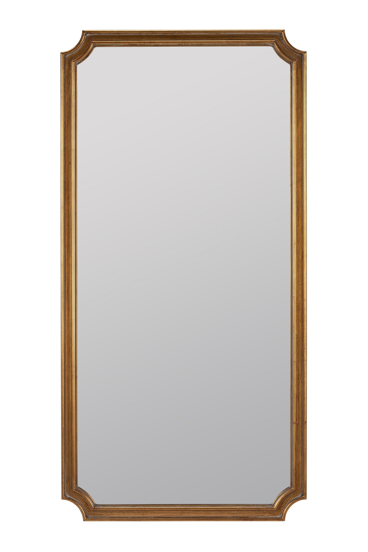 Gylfi Clipped-Corner Wall Mirror, Antique Brass Finish in Gold, product view 1