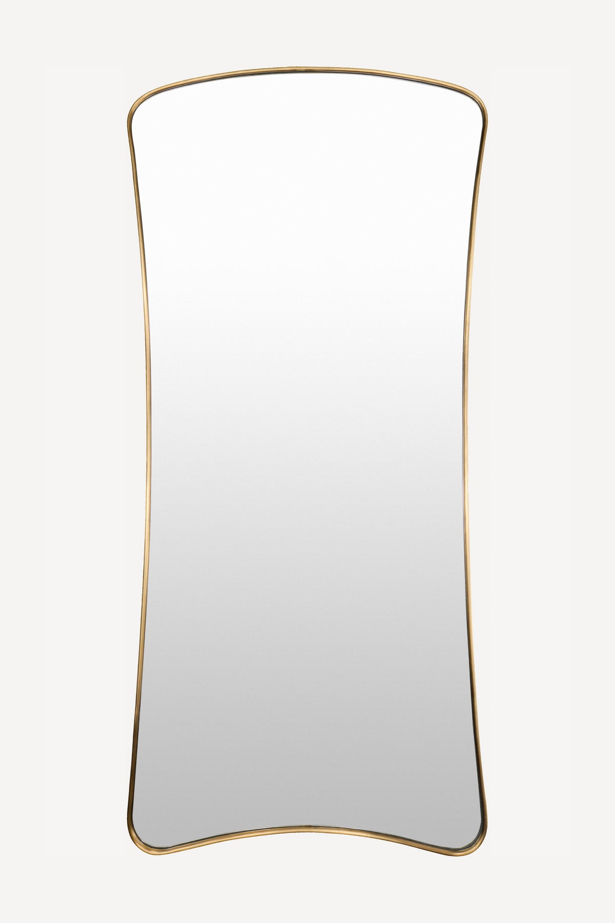 Tinna Curved Brass Full-Length Floor Mirror, 78 in in 070 Gold, product view 1