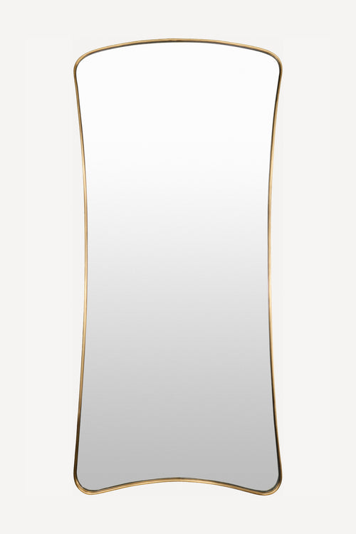 Tinna Curved Brass Full-Length Floor Mirror, 78 in in 070 Gold, product view 1