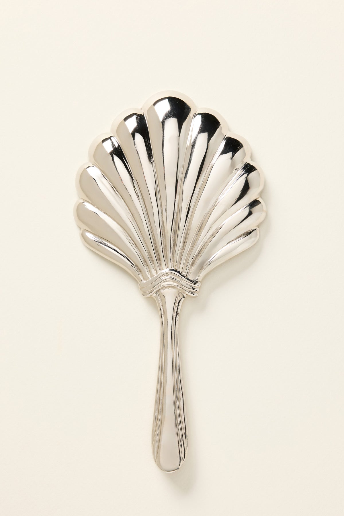 Unnur Scallop Shell Hand Mirror, Chrome Finish in Full Size, product view 3