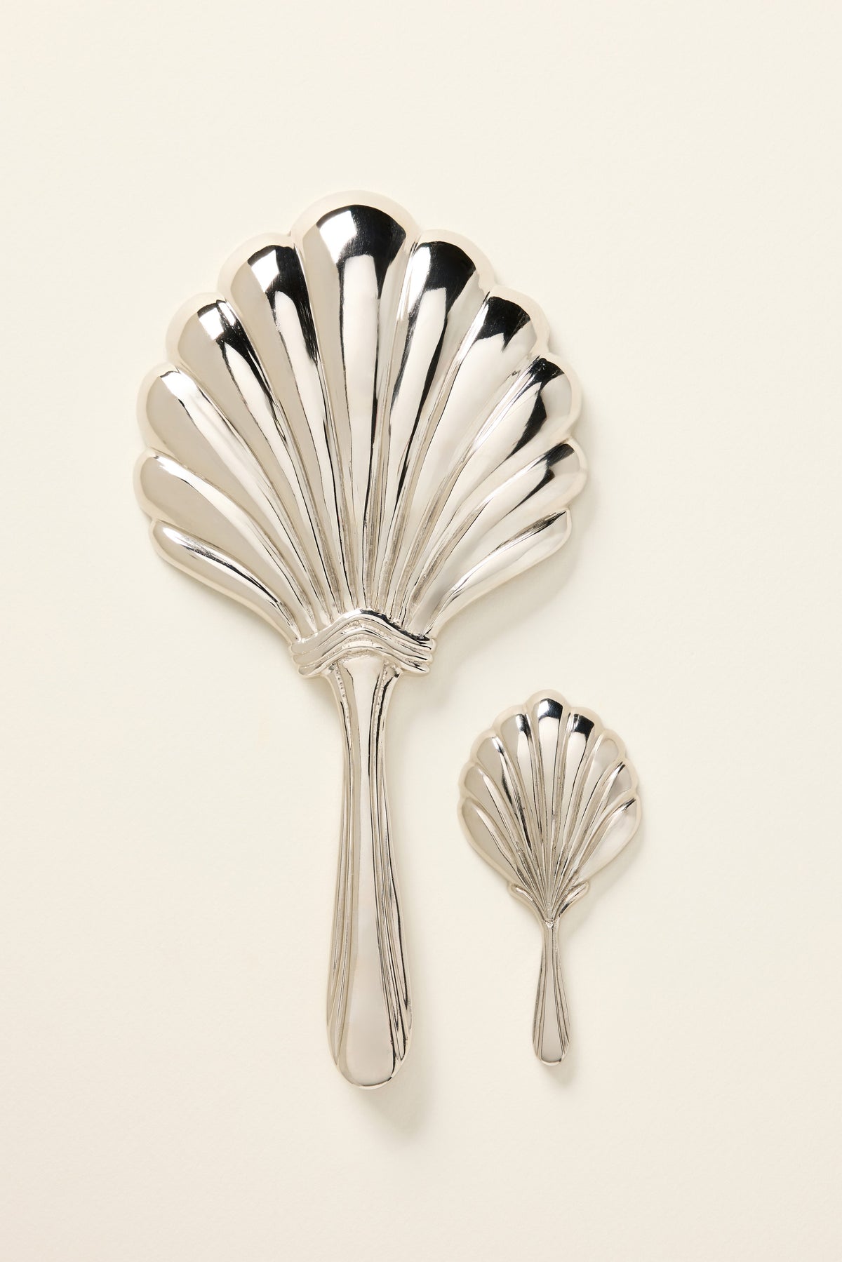 Unnur Scallop Shell Hand Mirror, Chrome Finish in Mini, product view 6