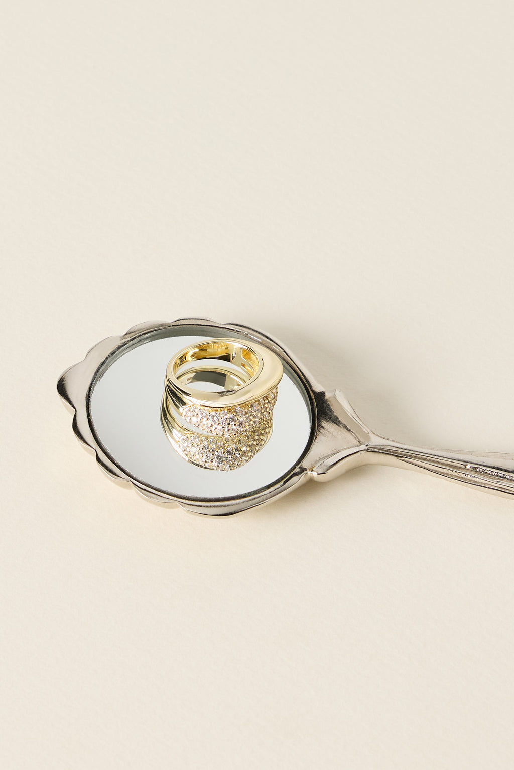 Unnur Scallop Shell Hand Mirror, Chrome Finish in Mini, product view 8