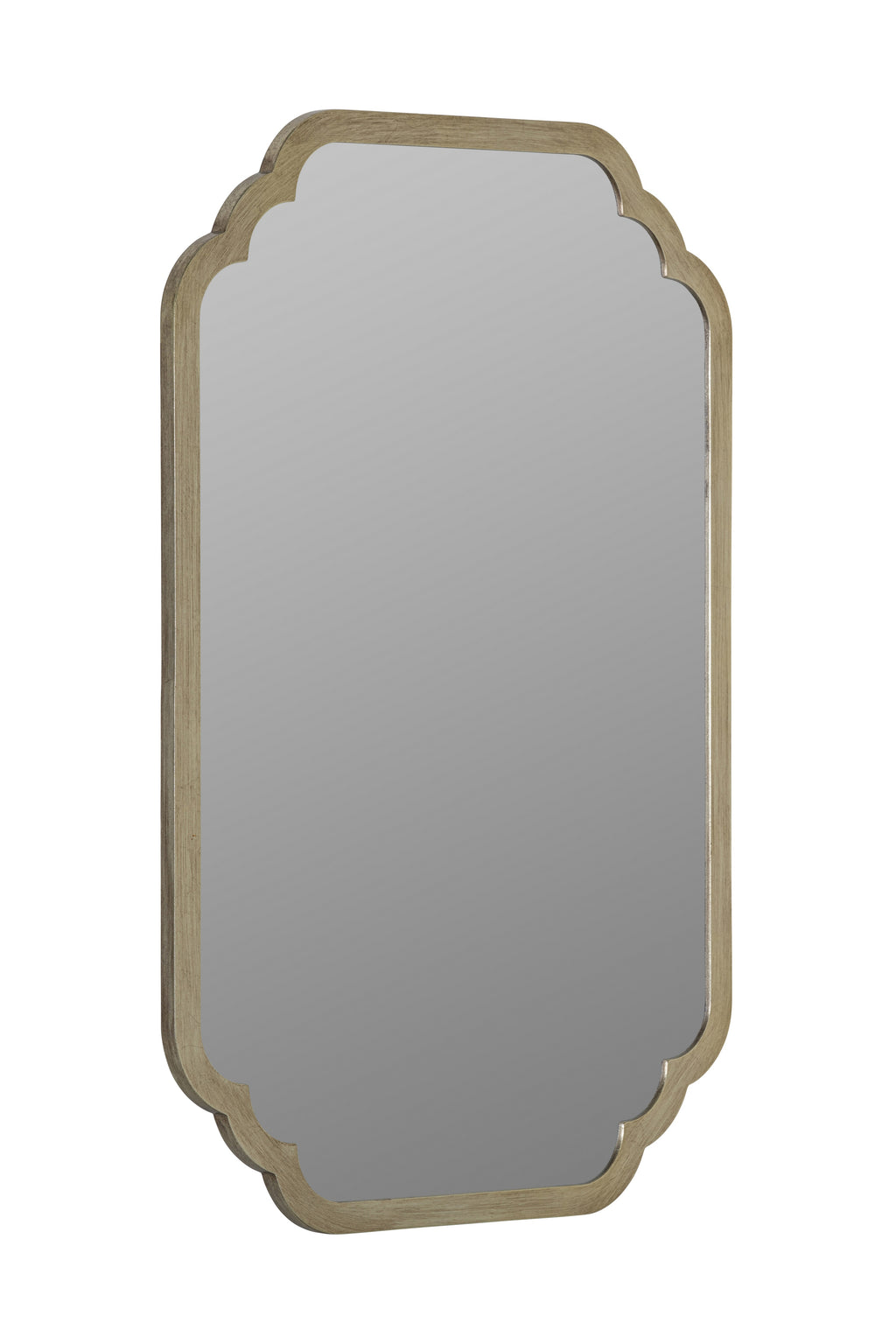 Olof Scalloped-Corner Rectangular Wall Mirror in 007 Silver, product view 2