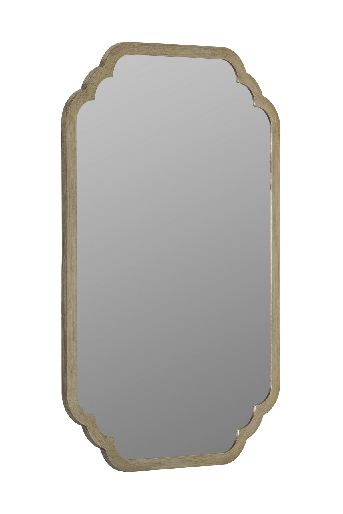 Olof Scalloped-Corner Rectangular Wall Mirror in 007 Silver, product view 2