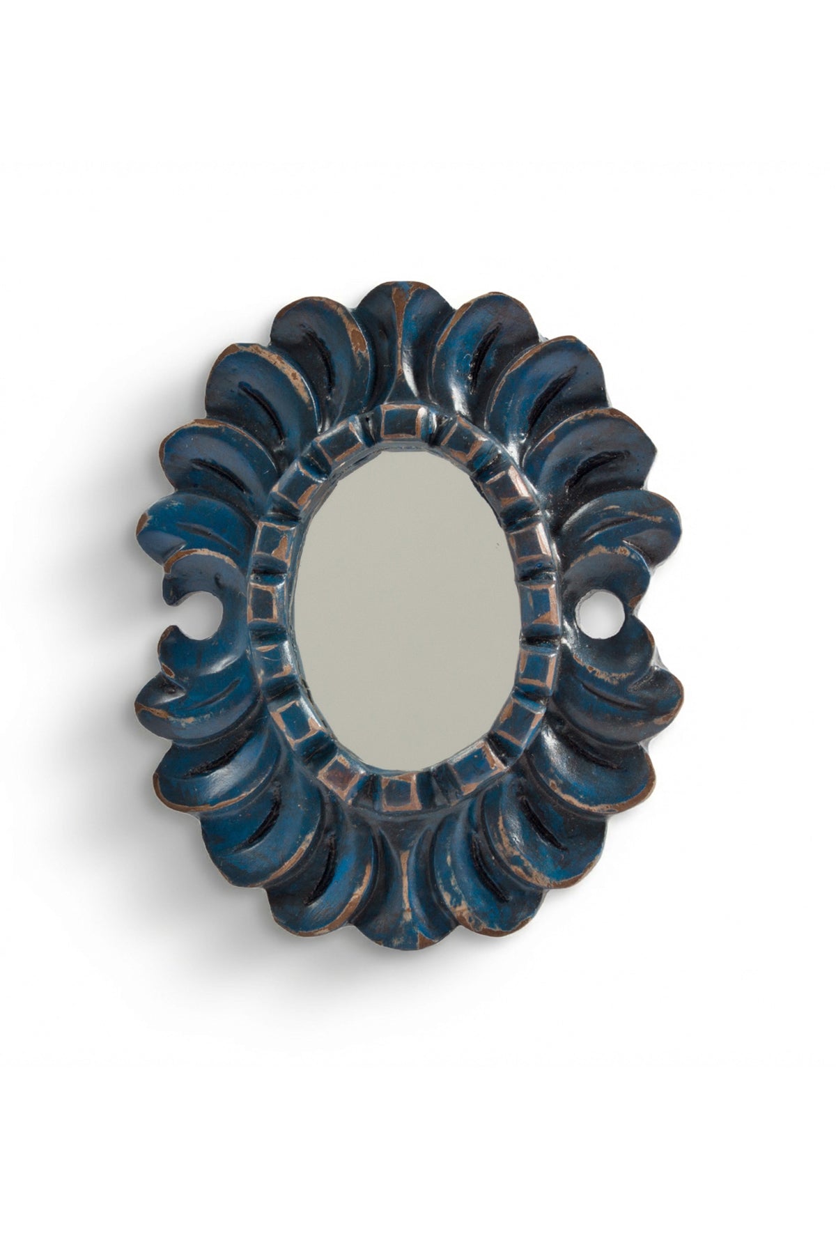 Gloa Blue Petal Oval Petite Wall Mirror in 040 Blue, product view 1