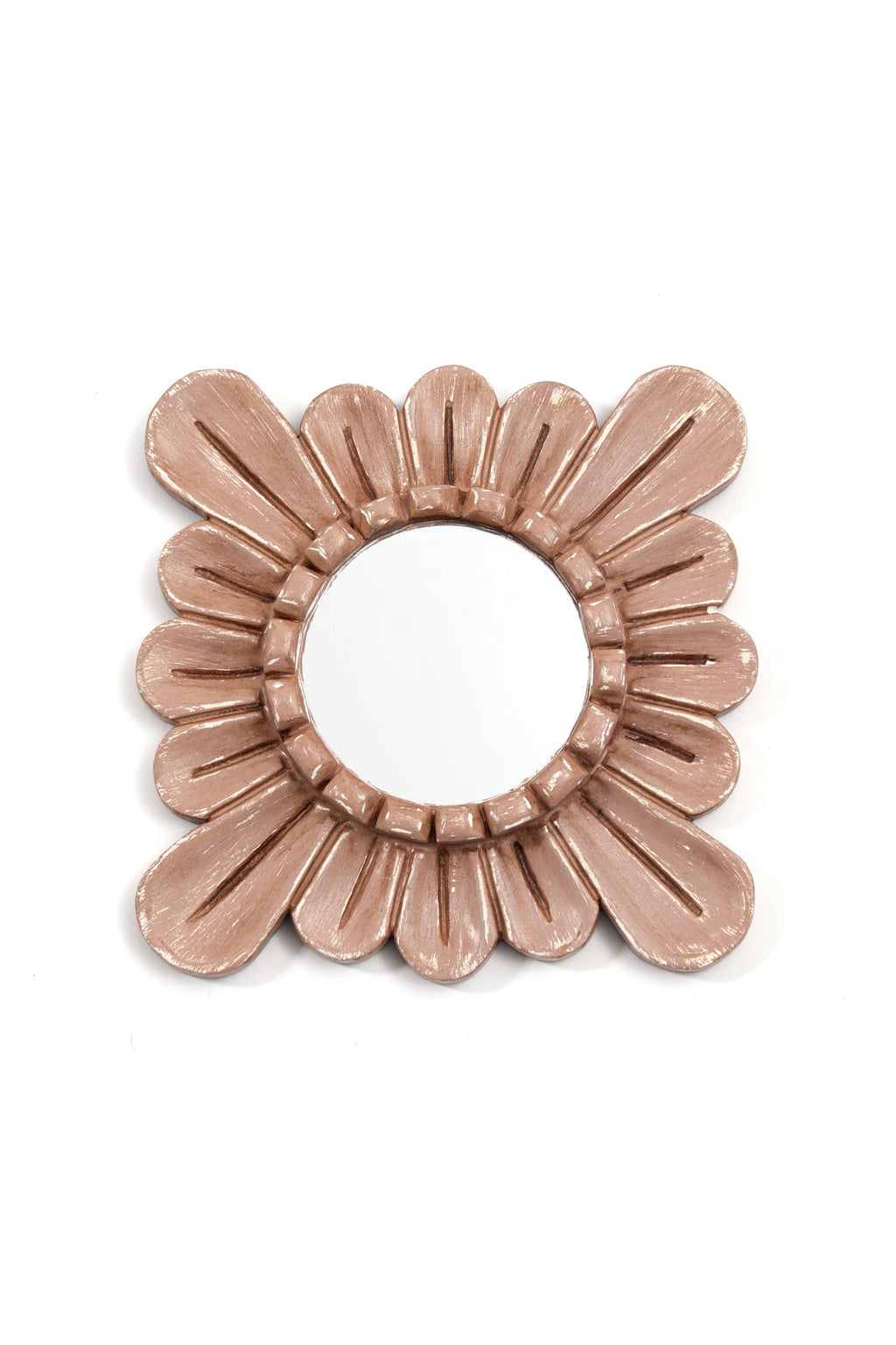Gloa Pink Petal Round Petite Wall Mirror, product view 1
