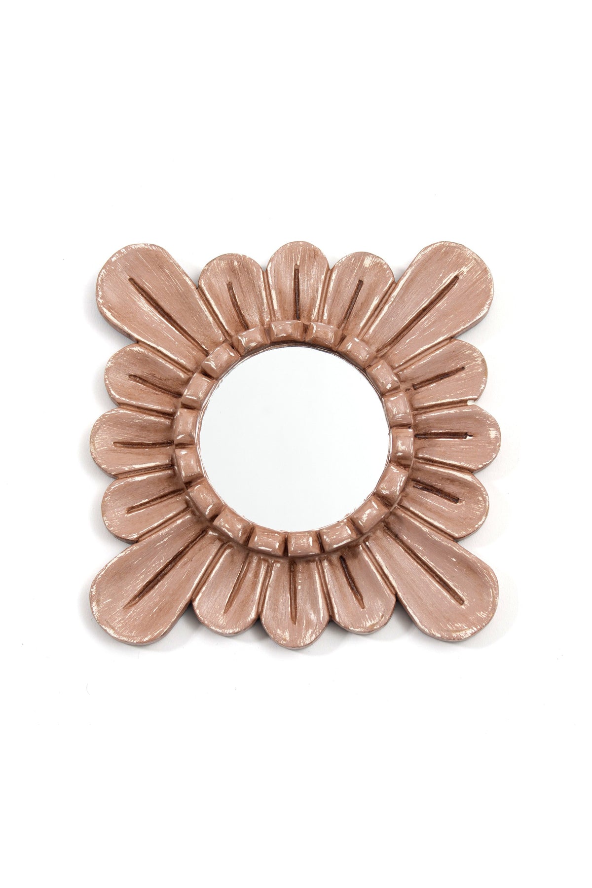 Gloa Pink Petal Round Petite Wall Mirror, product view 1