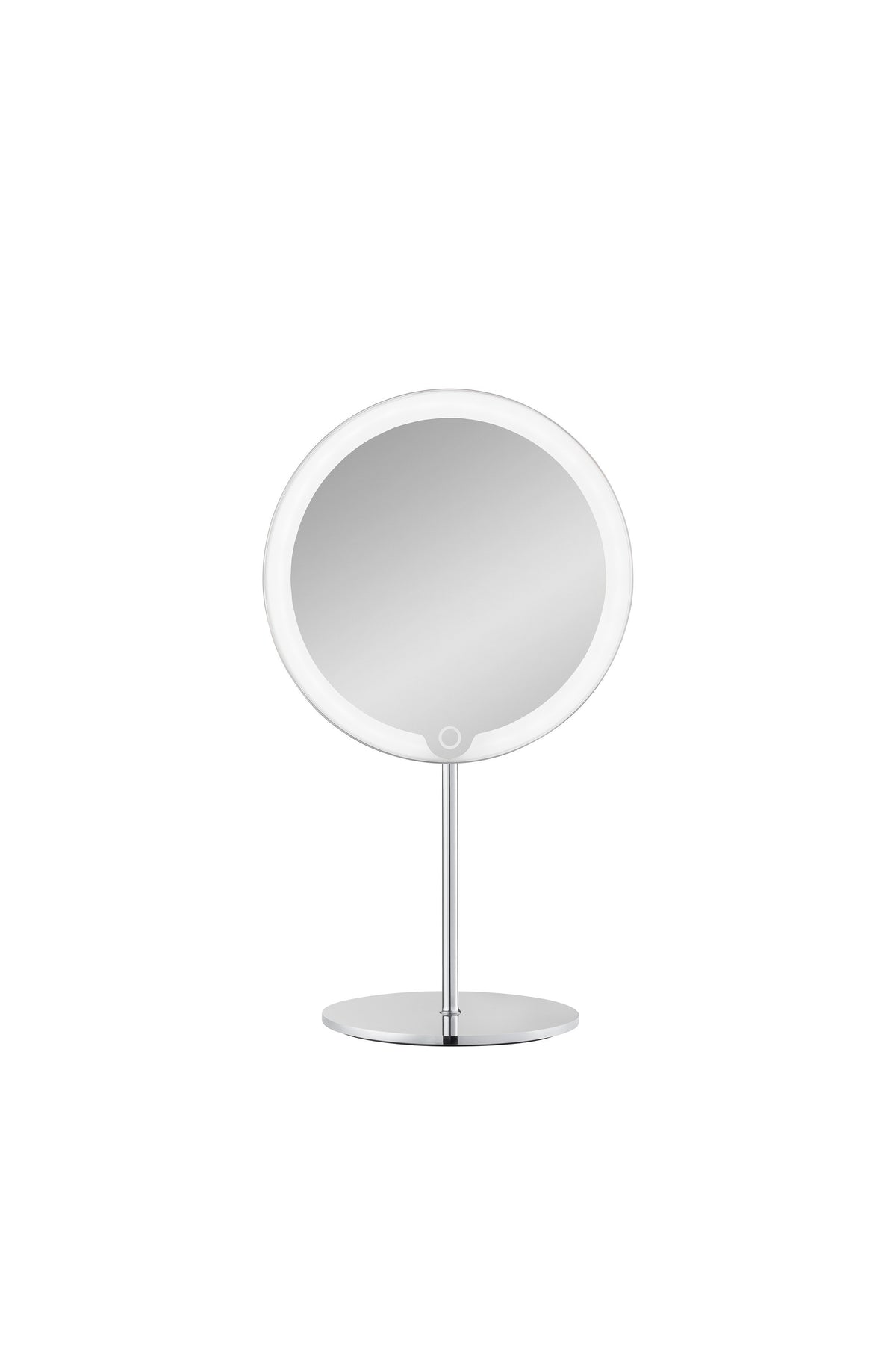 Birta 5X LED Magnifying Makeup Mirror, Rechargeable Tabletop in Silver, product view 3