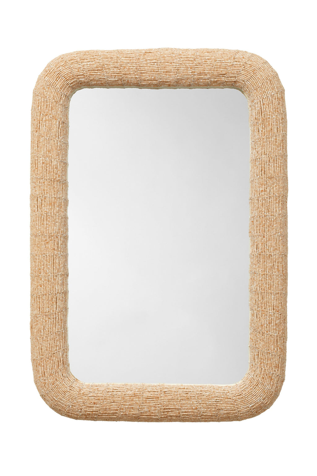 Freyja Hand-Strung Glass Bead Wall Mirror in 012 Cream, product view 3