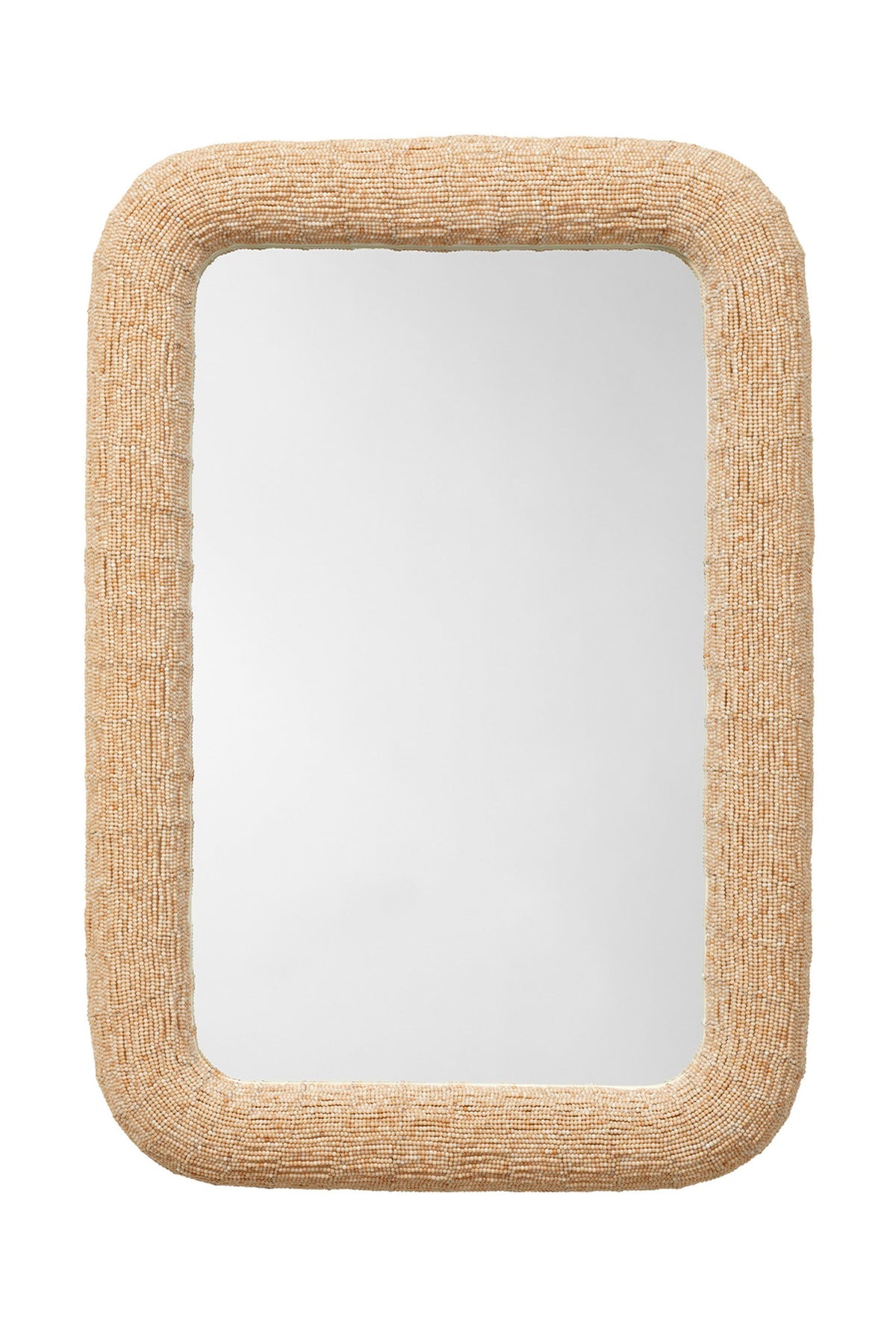 Freyja Hand-Strung Glass Bead Wall Mirror in 012 Cream, product view 3