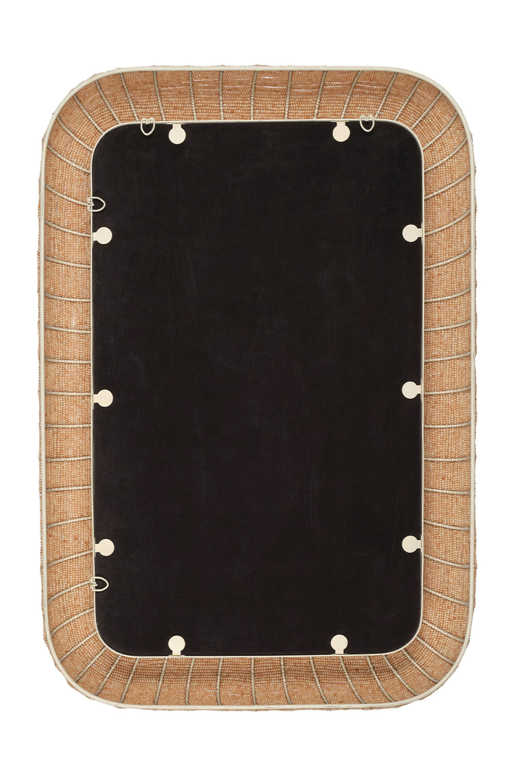 Freyja Hand-Strung Glass Bead Wall Mirror in 012 Cream, product view 5