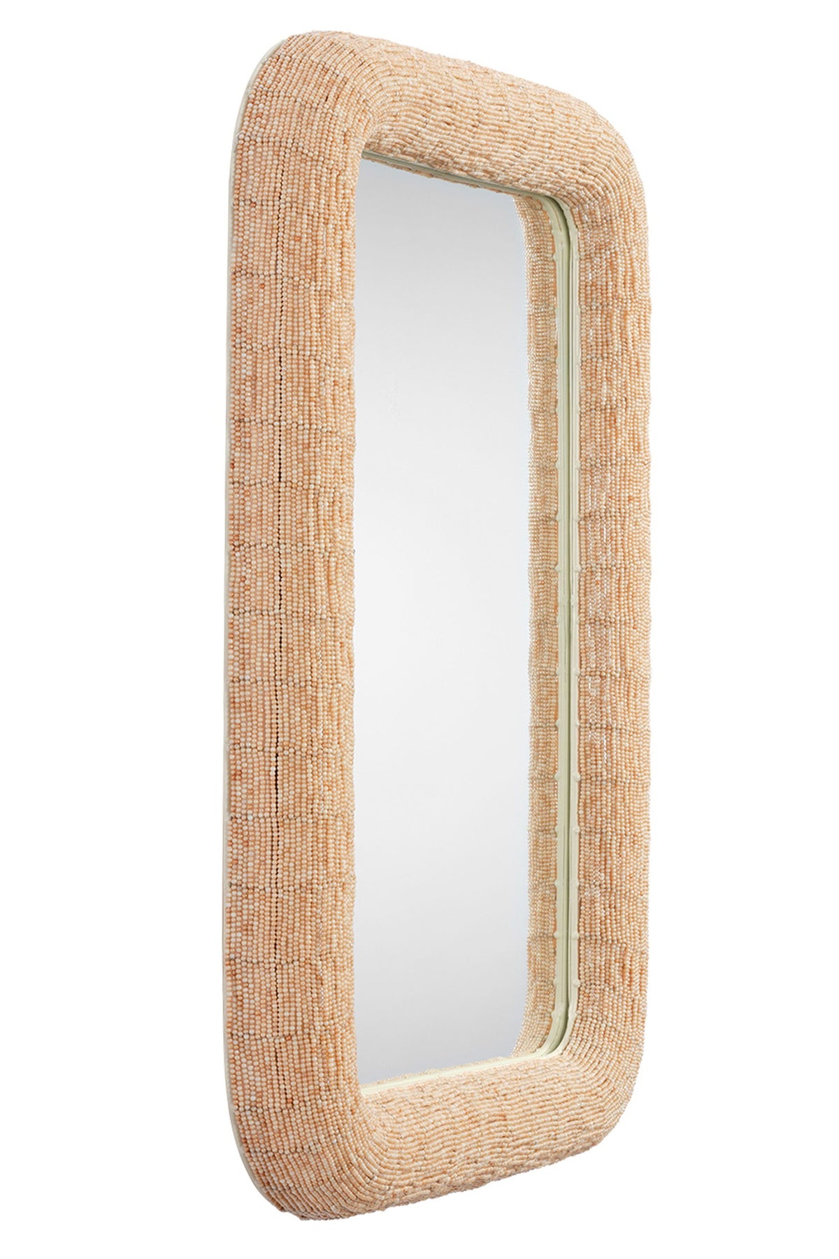 Freyja Hand-Strung Glass Bead Wall Mirror in 012 Cream, product view 6