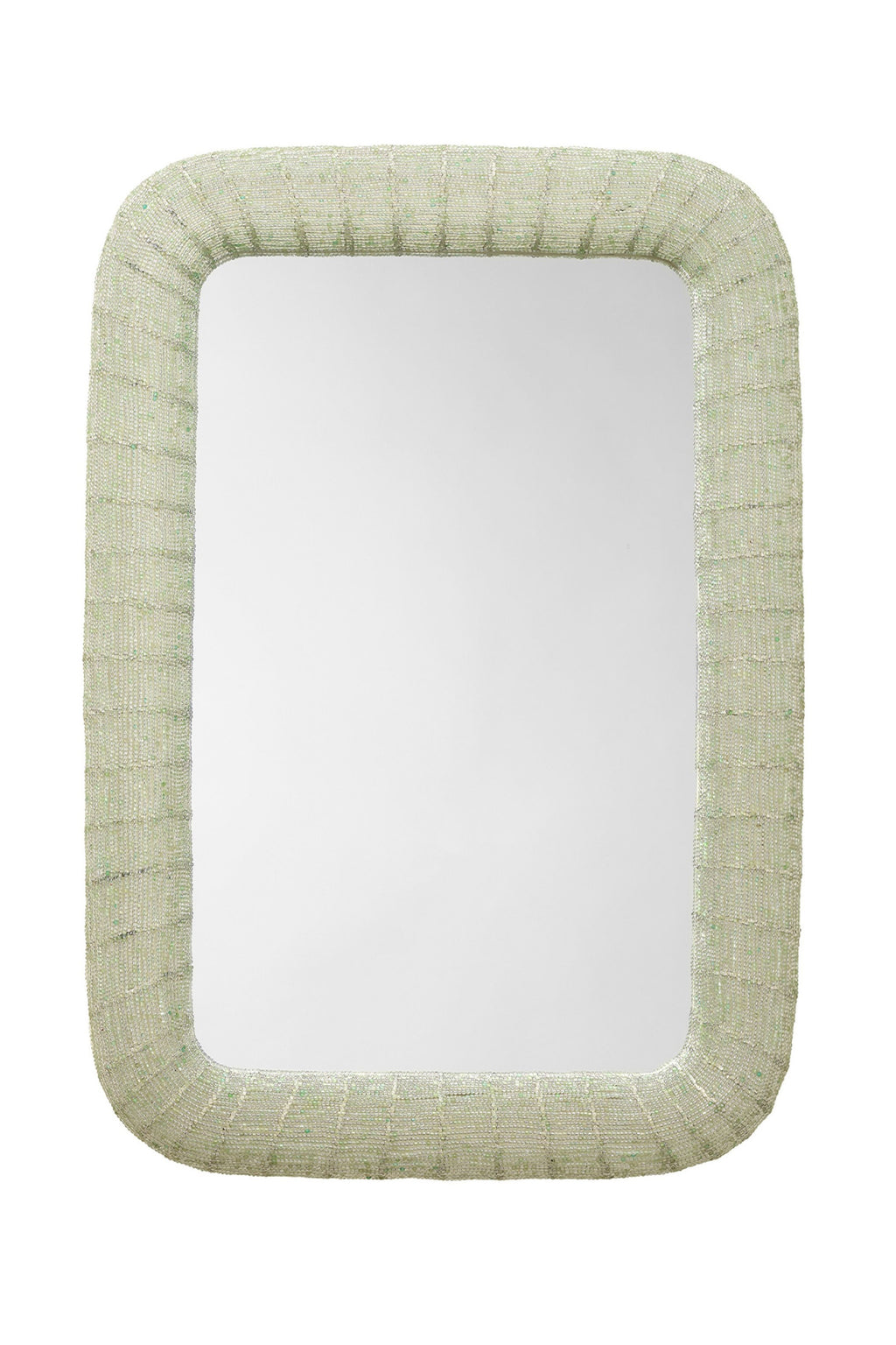 Freyja Hand-Strung Glass Bead Wall Mirror in 030 Green, product view 8