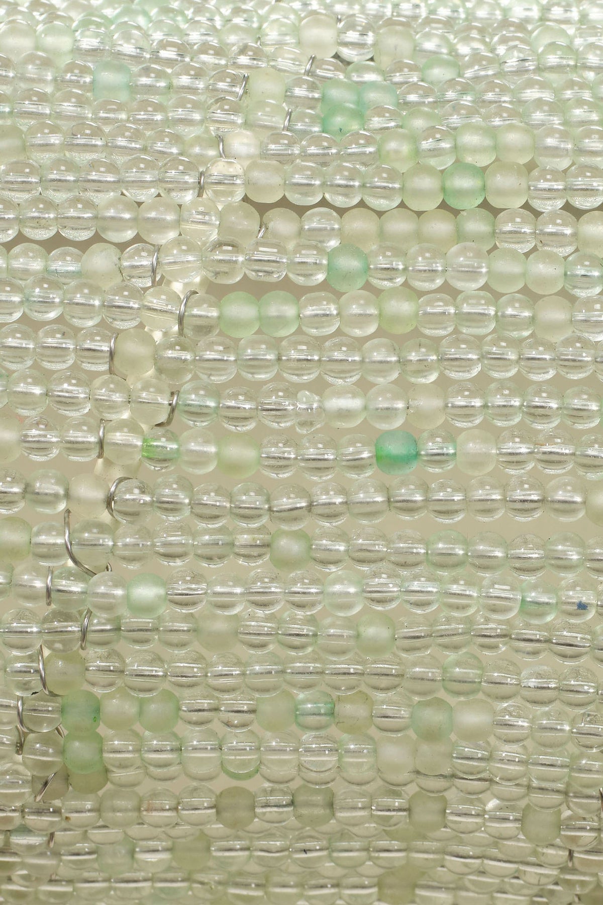 Freyja Hand-Strung Glass Bead Wall Mirror in 030 Green, product view 9