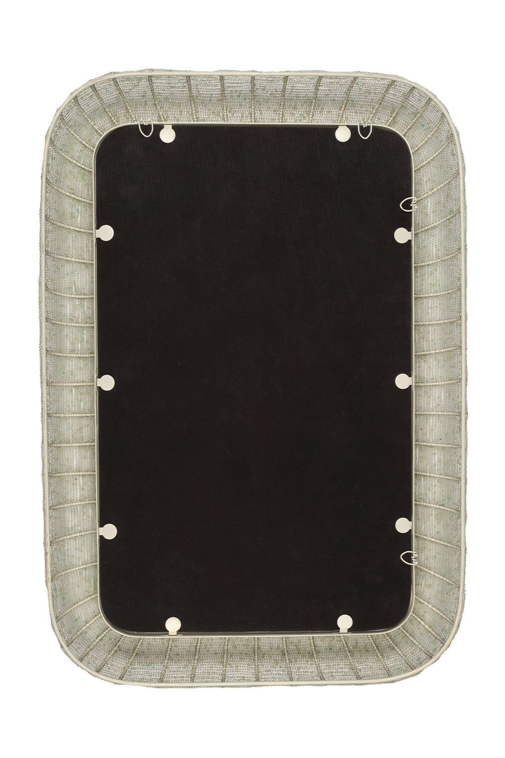 Freyja Hand-Strung Glass Bead Wall Mirror in 030 Green, product view 10