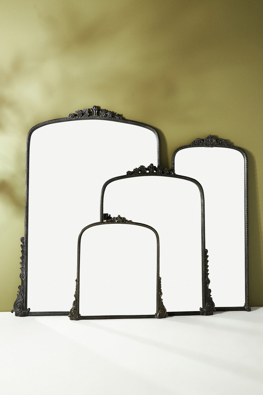 Hekla Oversized Baroque Arched Floor Mirror, 7 ft in Antique Black, product view 3