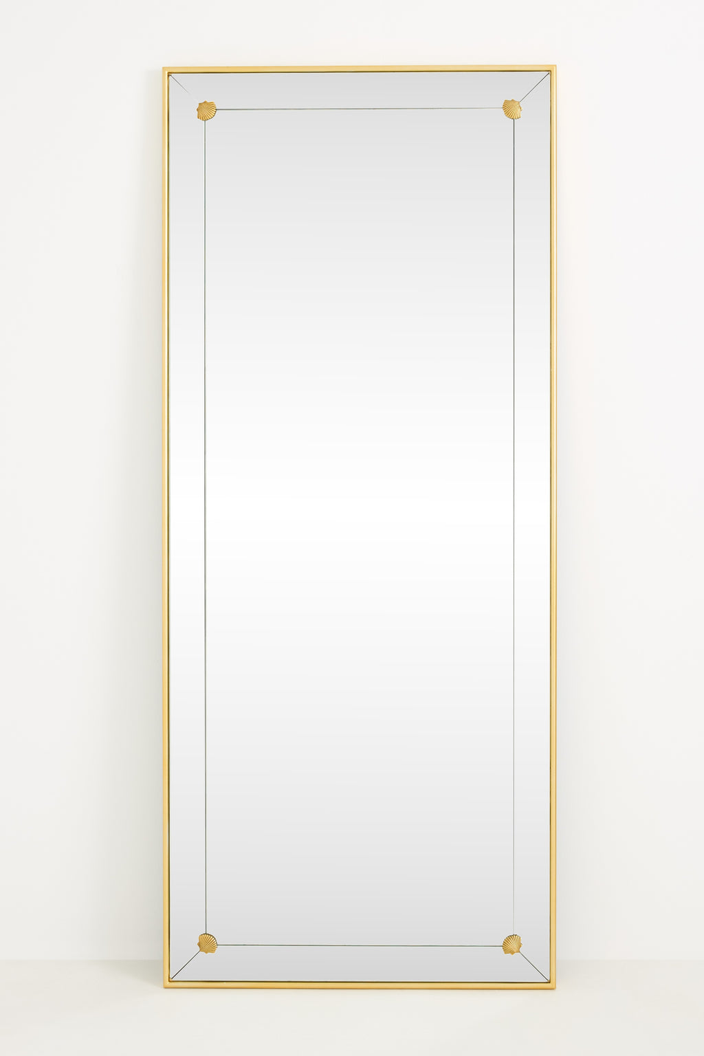 Vik Shell-Corner Rectangular Mirror, Wall or Floor Sizes in Bronze, product view 2