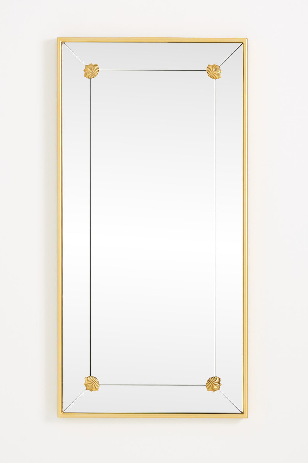 Vik Shell-Corner Rectangular Mirror, Wall or Floor Sizes in Bronze, product view 4