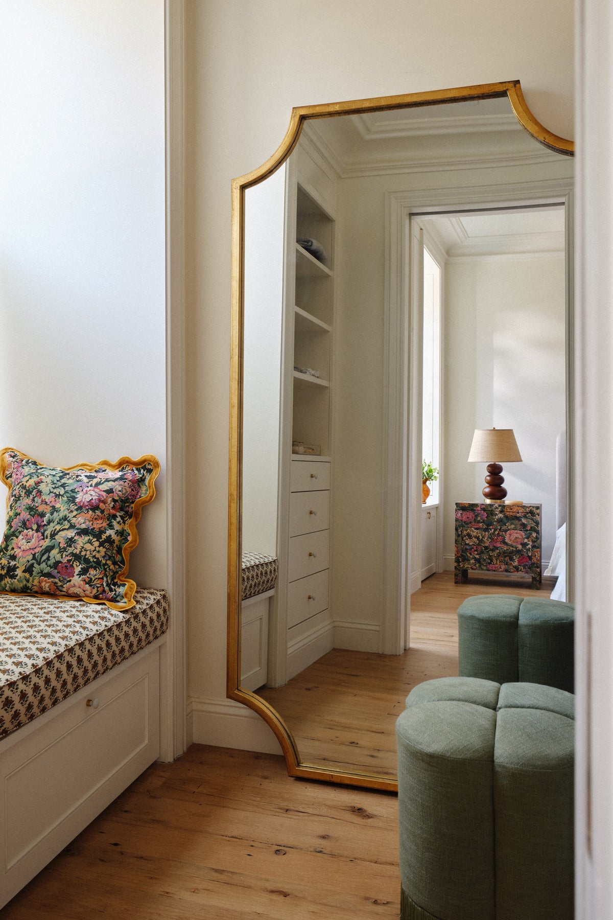 Sif Gilded Notched-Corner Mirror, Wall or Full-Length in 070 Gold, product view 1