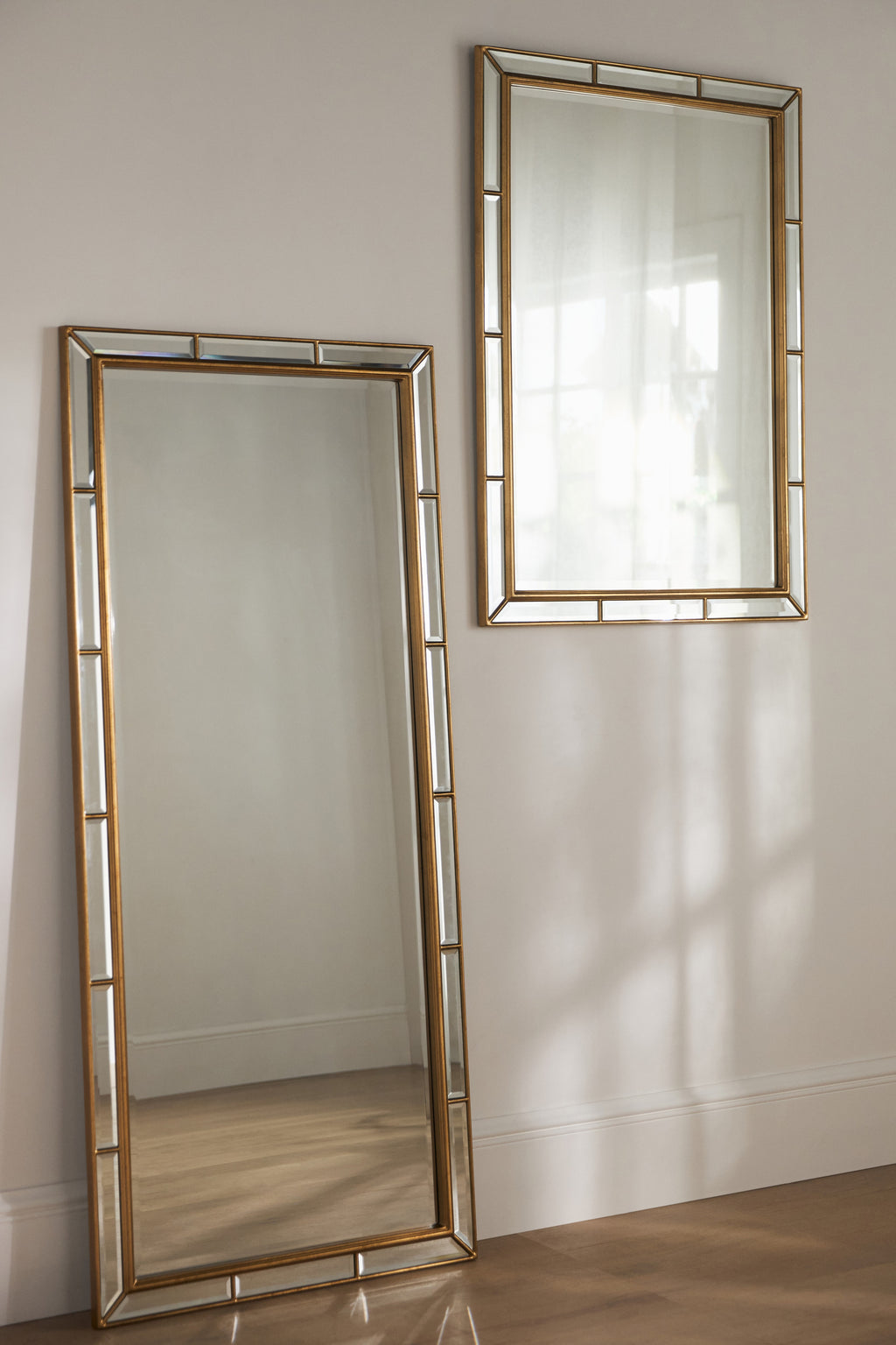 Geisli Beveled Panel Gold Mirror, Wall or Floor Size in 070 Gold, product view 6
