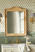 Melur Woven Raffia Arch-Top Wall Mirror in 014 Neutral, product view 1