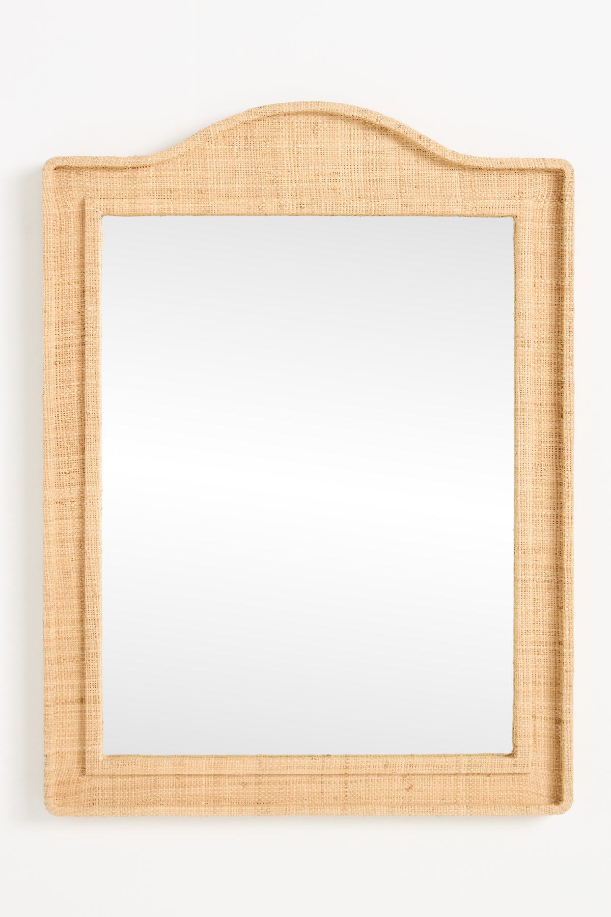 Melur Woven Raffia Arch-Top Wall Mirror in 014 Neutral, product view 2