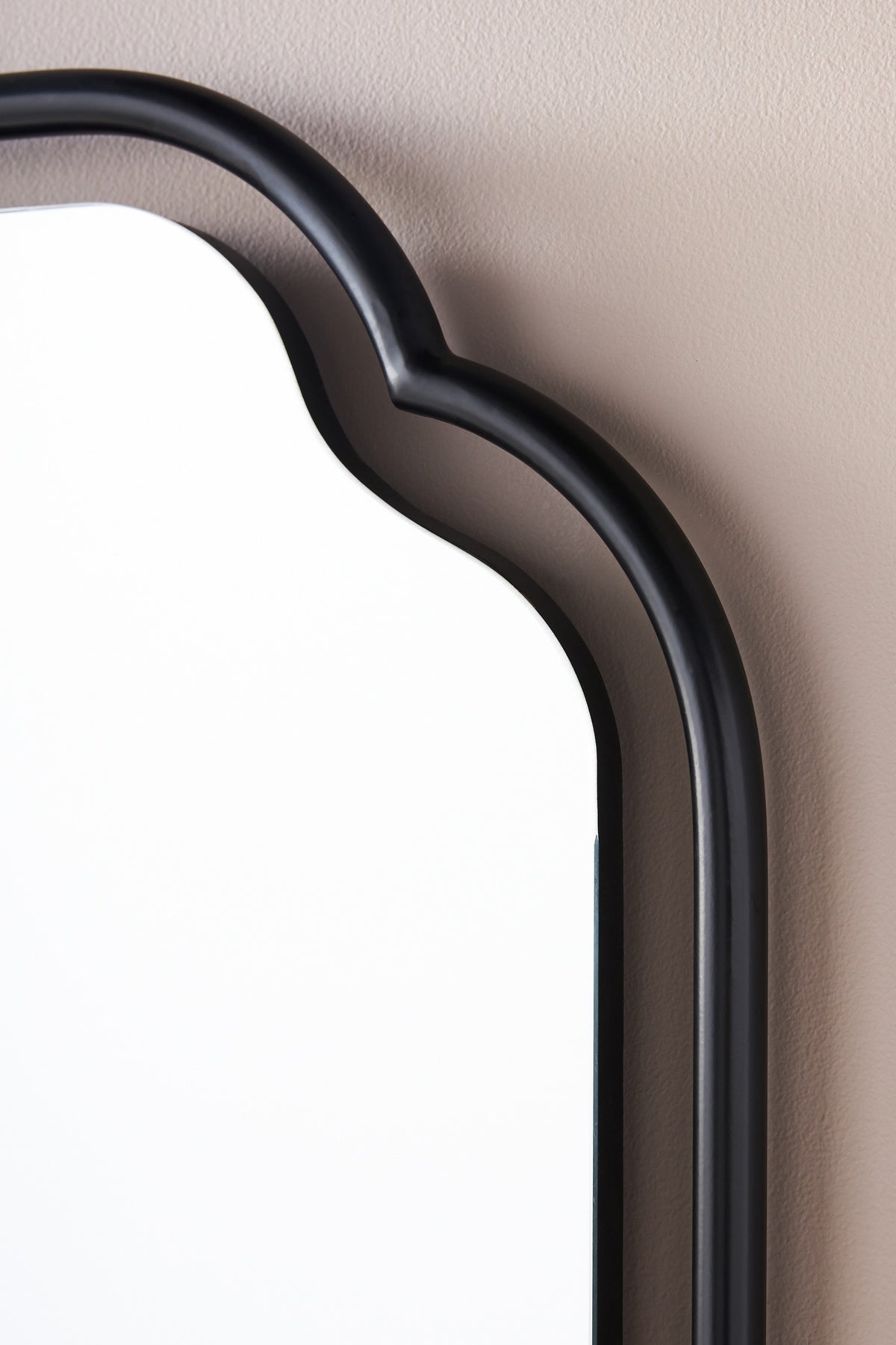 Thora Art Deco Metal Bathroom Wall Mirror in Black, product view 3