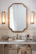 Thora Art Deco Metal Bathroom Wall Mirror in Gold, product view 6
