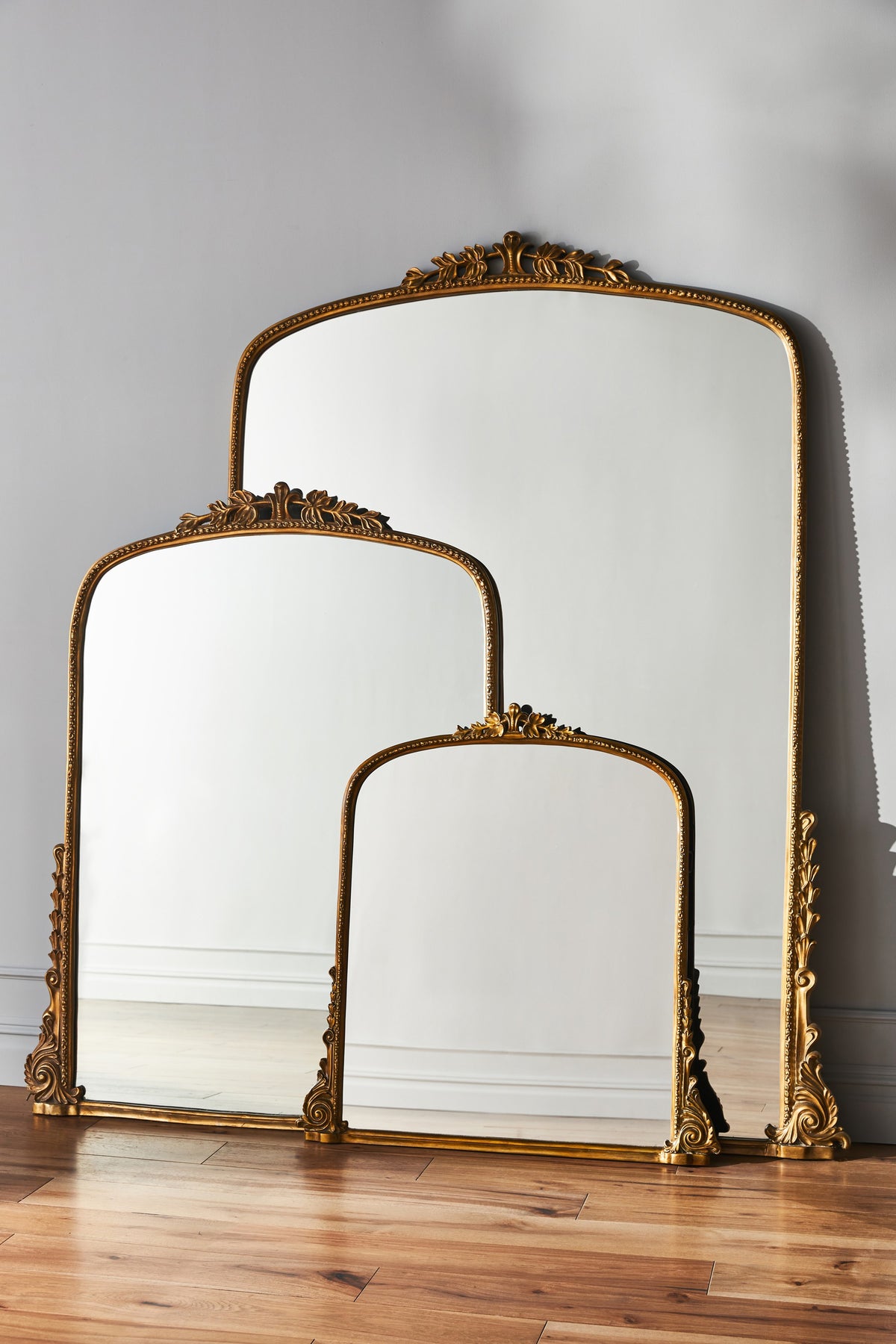Hekla Baroque Arched Gold Leaner Mirror, 5 ft, product view 7
