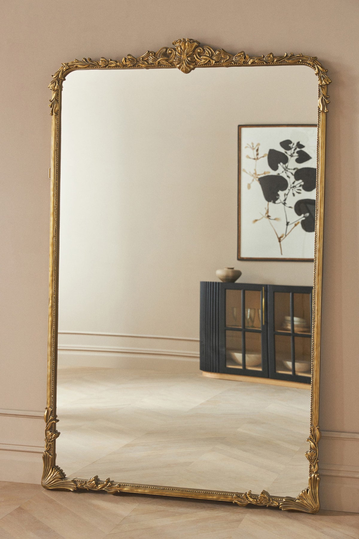 Katla Ornate Gold Mirror, Mantel or Floor Size in 070 Gold, product view 2