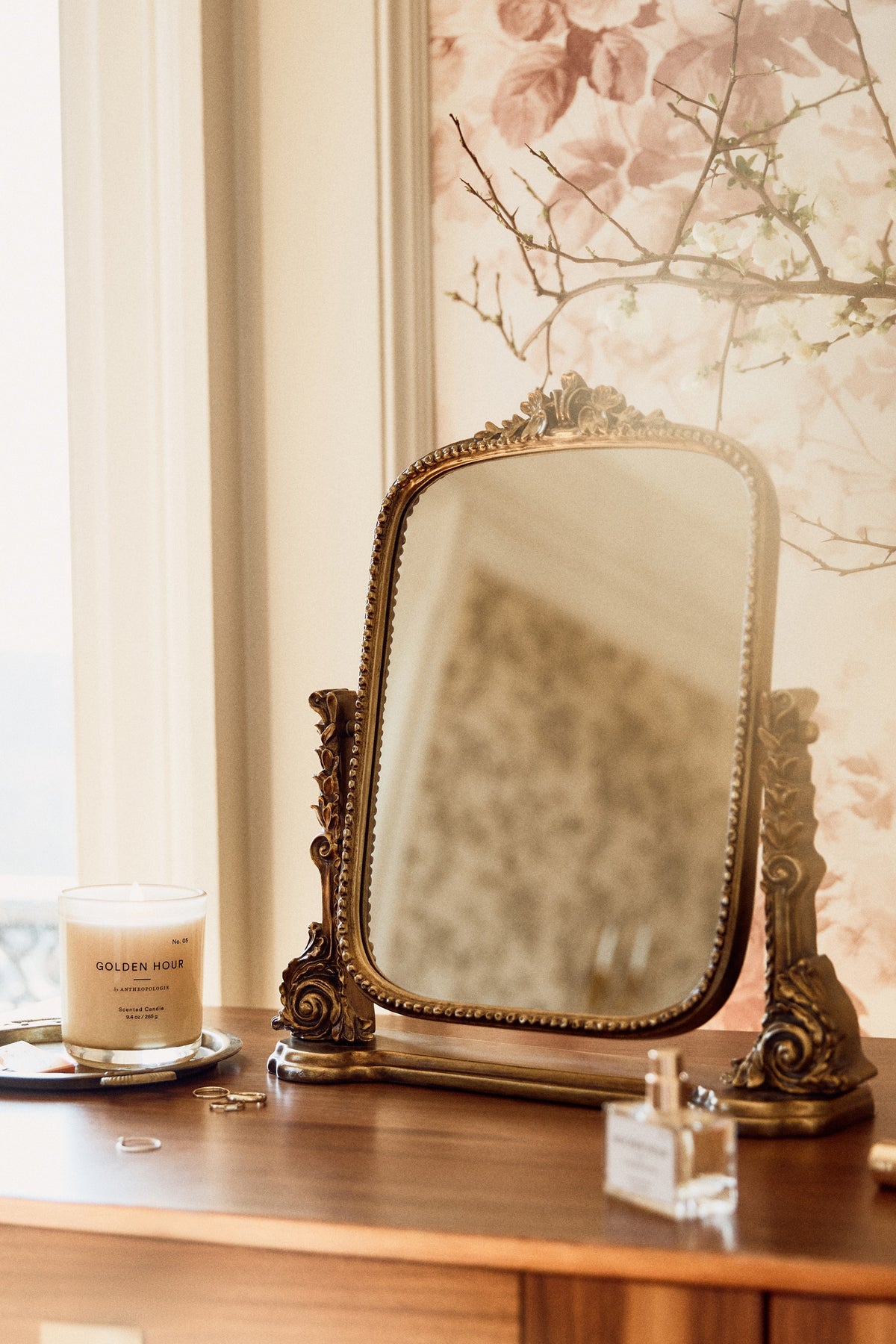 Hekla Baroque Gold Tabletop Vanity Mirror, product view 1