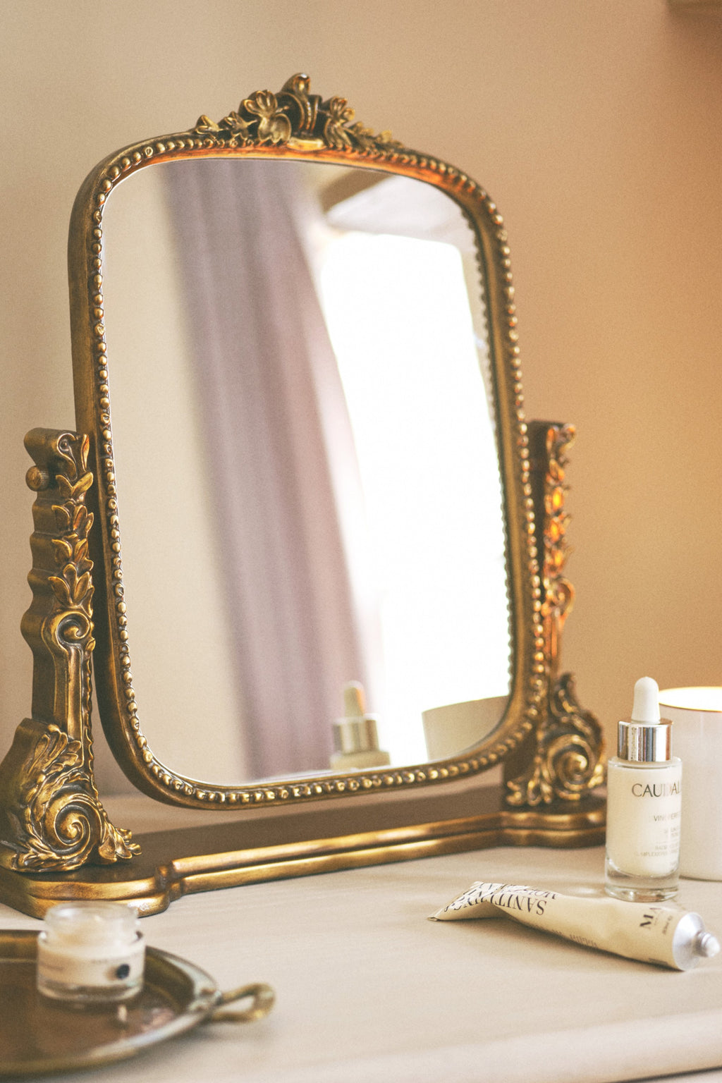 Hekla Baroque Gold Tabletop Vanity Mirror, product view 4