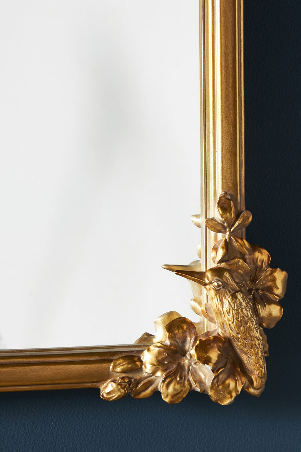 Vala Hummingbird Floral Gold Arched Mantel Mirror, product view 7