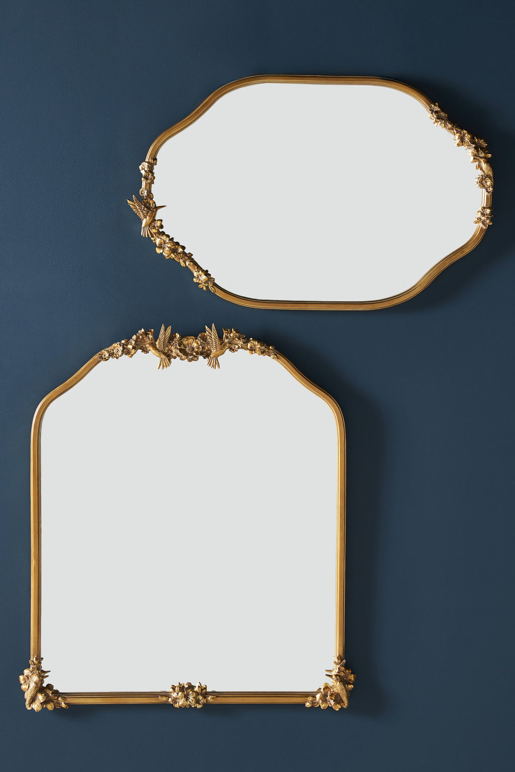 Vala Hummingbird Floral Gold Oval Wall Mirror, product view 4
