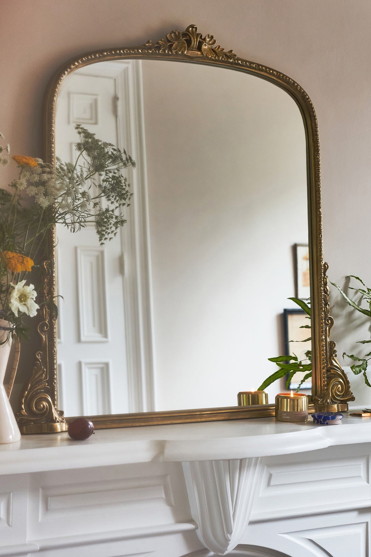 Hekla Baroque Arched Wall Mirror, 3 ft in Gold, product view 7