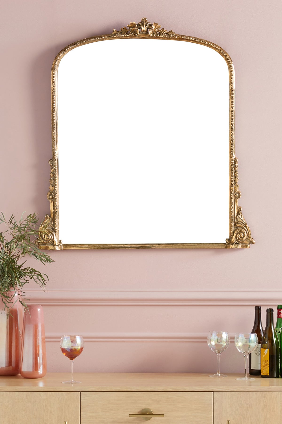 Hekla Baroque Arched Wall Mirror, 3 ft in Gold, product view 9