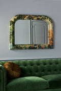 Saga Botanical Tapestry Upholstered Mantel Mirror in 000 Judarn, product view 1
